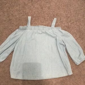 Denim off the shoulder top